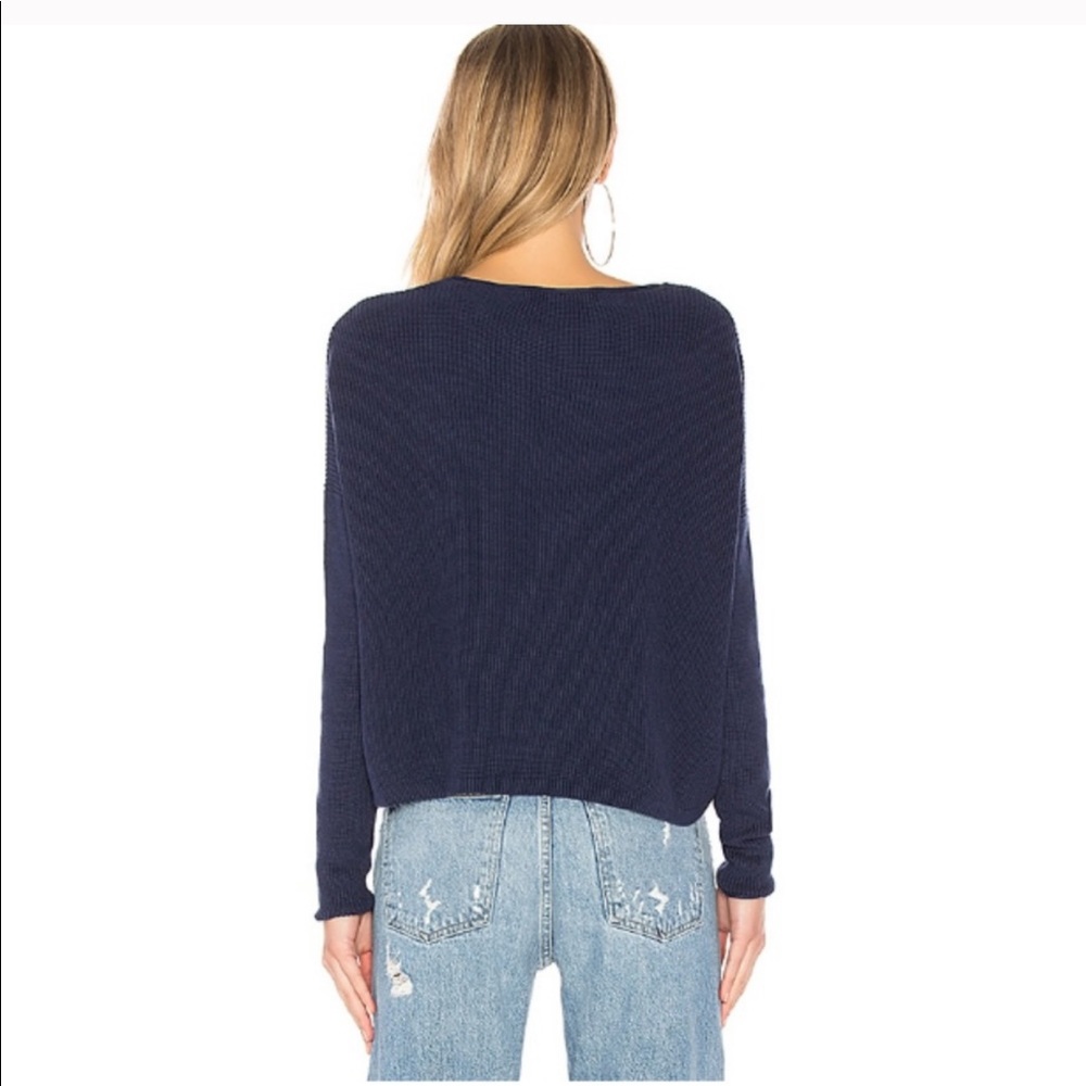 NWT lovers + friends spring wrap navy sweater - Picture 4 of 4
